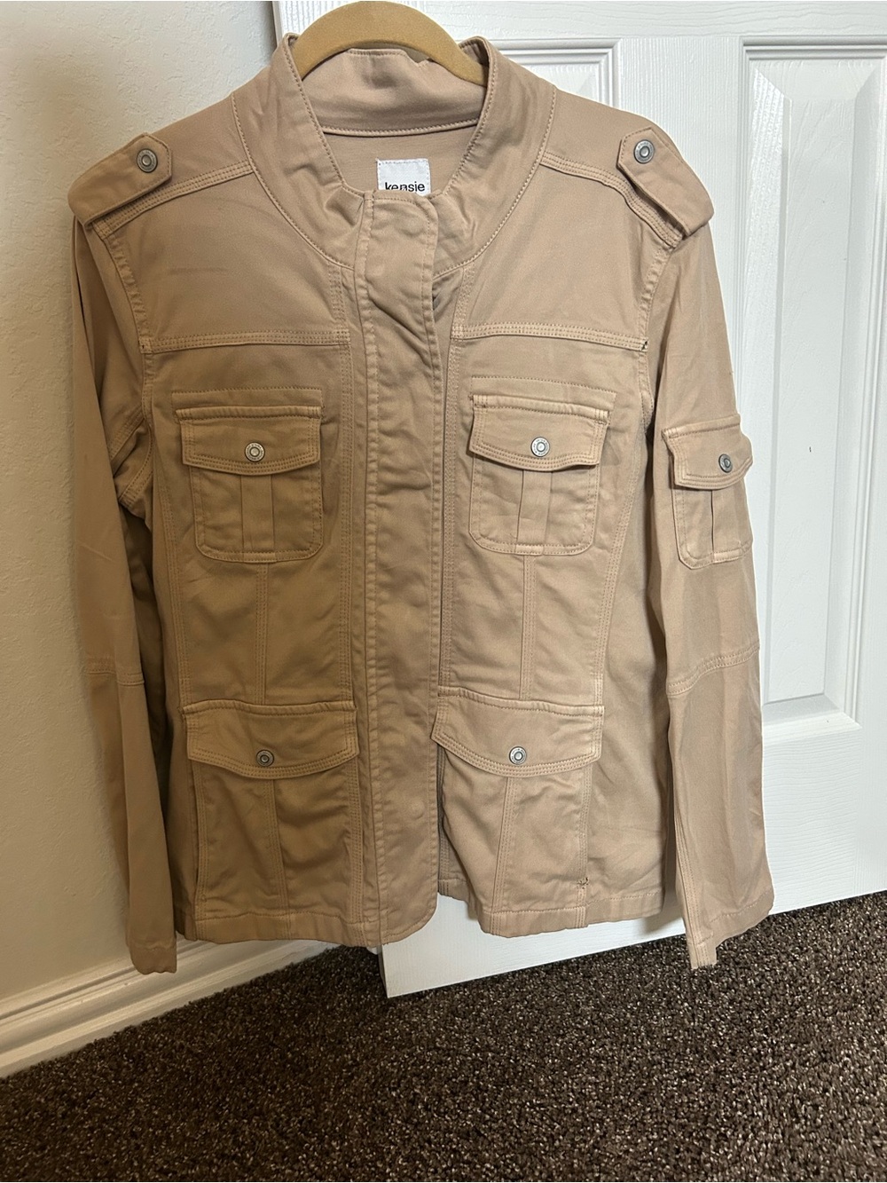 kensie Utility Field Jacket in Light Tan